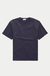 Cotton Short Sleeve Crewneck T-Shirt Fulvia Baritone Blue