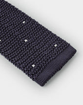Fumo White Spot Knitted Silk Tie