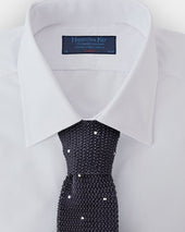 Fumo White Spot Knitted Silk Tie