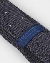 Fumo White Spot Knitted Silk Tie