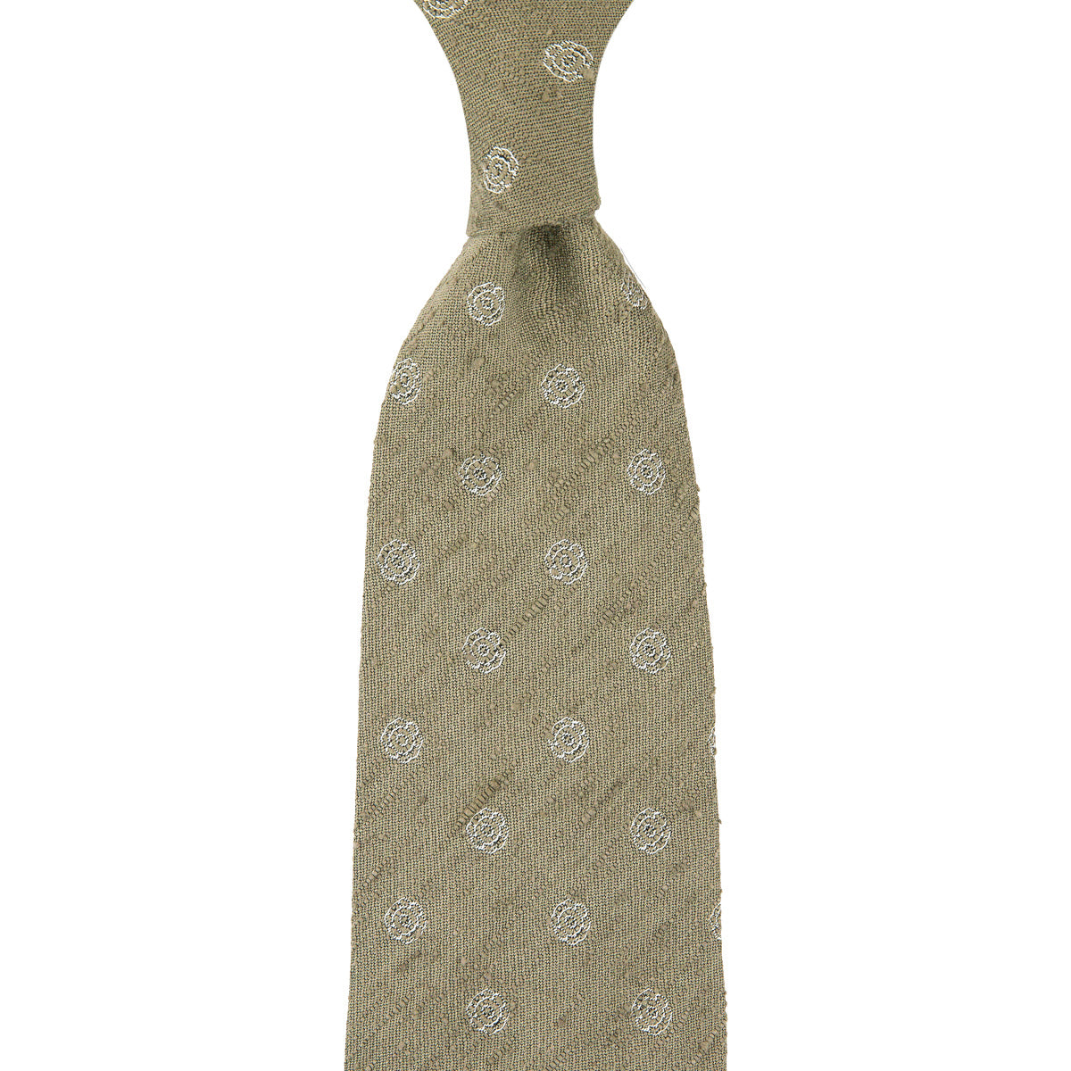 Shibumi Flower Shantung Silk Tie Rosemary Hand Rolled