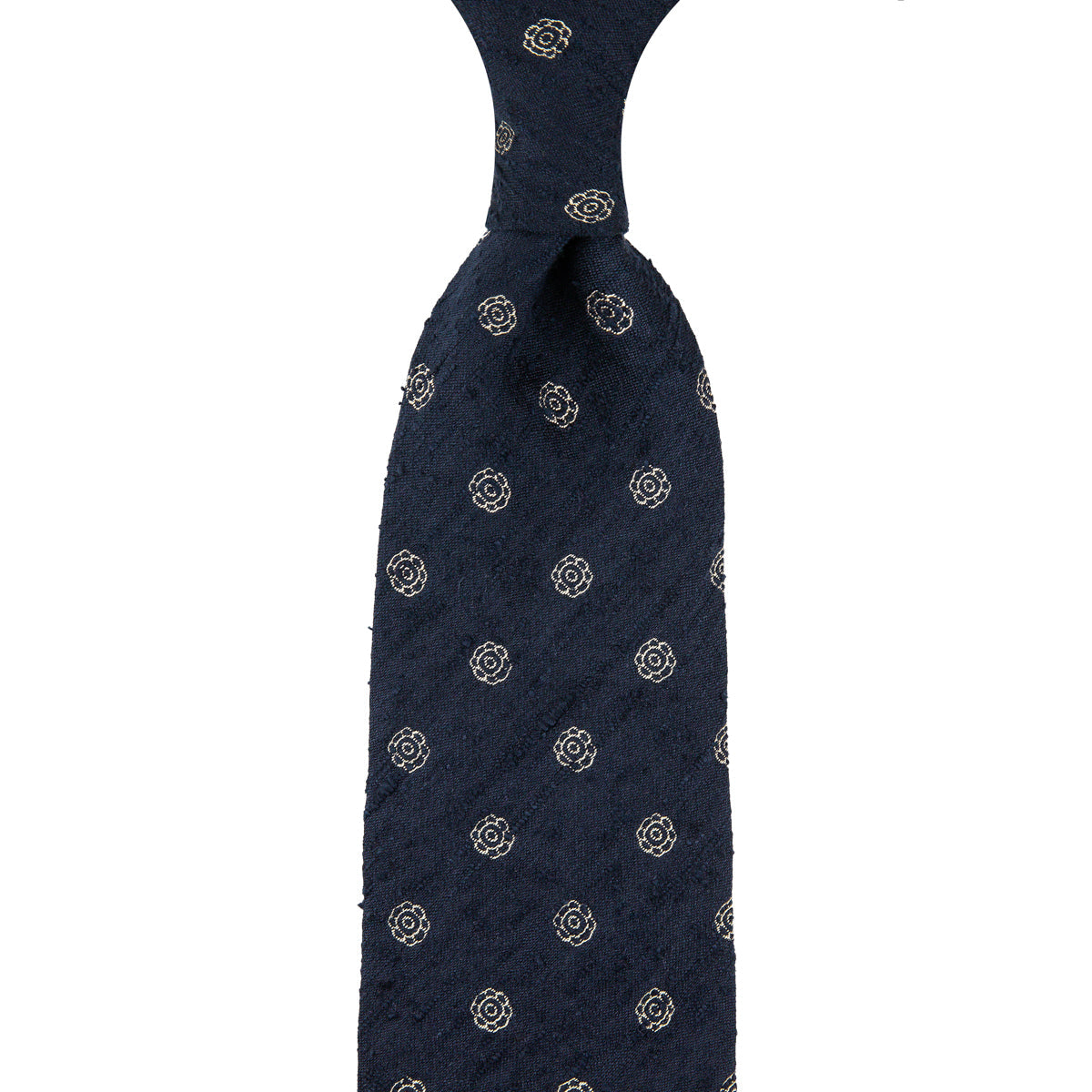 Shibumi Flower Shantung Silk Tie Hand Rolled