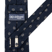 Shibumi Flower Shantung Silk Tie Hand Rolled