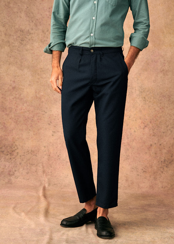 Bergame Straight Pants - Navy