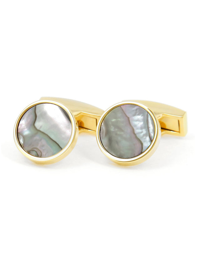 Gemstone cufflinks abalone