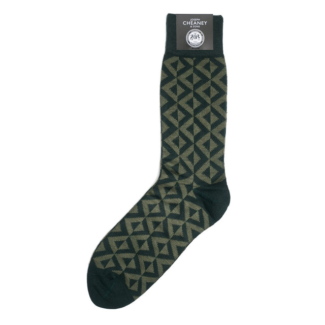 Geo Print Forest Mens Merino Wool Socks