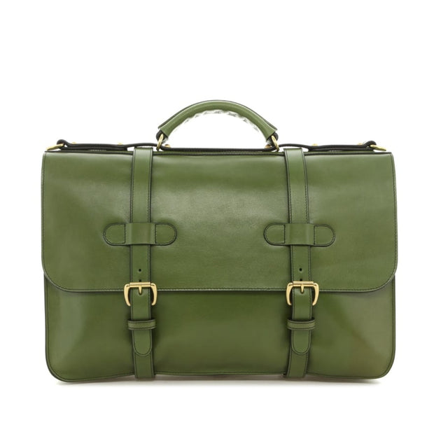 English Briefcase - Cactus - Smooth Tumbled Leather - Unlined