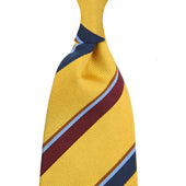 Bespoke Repp Stripe Silk Tie Gold