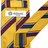 Bespoke Repp Stripe Silk Tie Gold