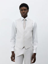 Gilet de costume en laine écrue