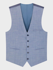 Gilet De Costume En Laine Et Coton Bleu Azur