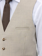 Gilet De Costume En Laine Stretch Beige