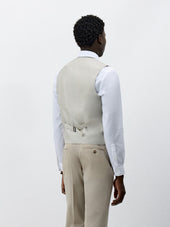 Gilet De Costume En Laine Stretch Beige