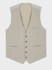 Gilet De Costume En Laine Stretch Beige