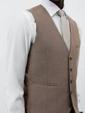 Gilet De Costume En Laine Et Soie Beiges