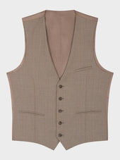 Gilet De Costume En Laine Et Soie Beiges