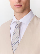 Gilet De Costume Crois En Laine Beige