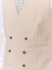 Gilet De Costume Crois En Laine Beige