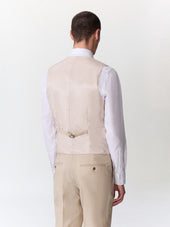 Gilet De Costume Crois En Laine Beige