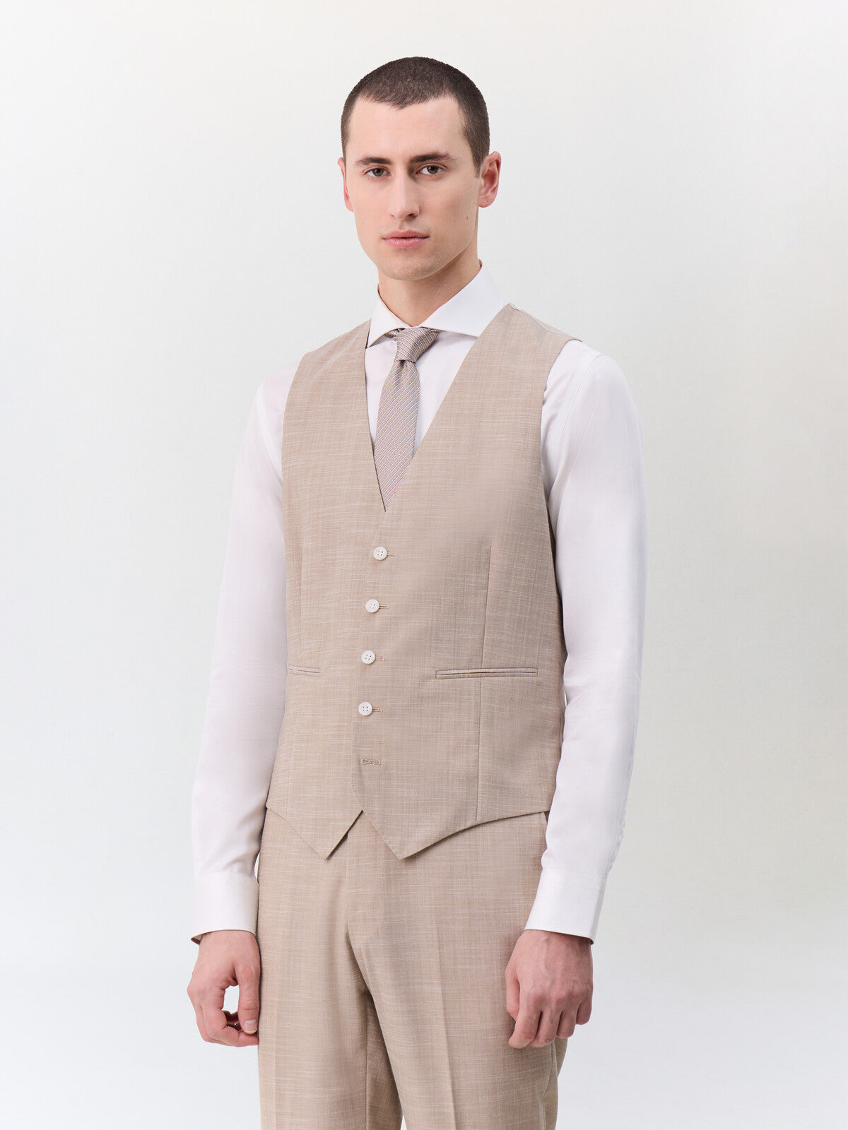 Gilet De Costume En Laine M Lang E Beige