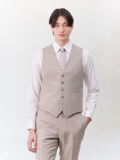 Gilet de costume en laine beige