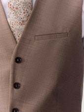 Gilet De Costume En Laine Beige Fonc