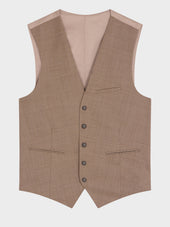 Gilet De Costume En Laine Beige Fonc