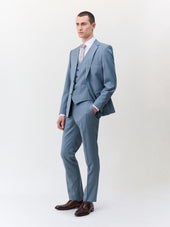 Gilet De Costume En Laine Bleu C Rul En