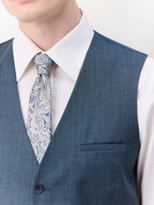 Gilet De Costume En Laine Bleue