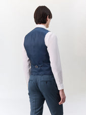 Gilet De Costume En Laine Bleue