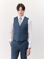 Gilet de costume en laine bleue