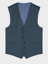 Gilet De Costume En Laine Bleue