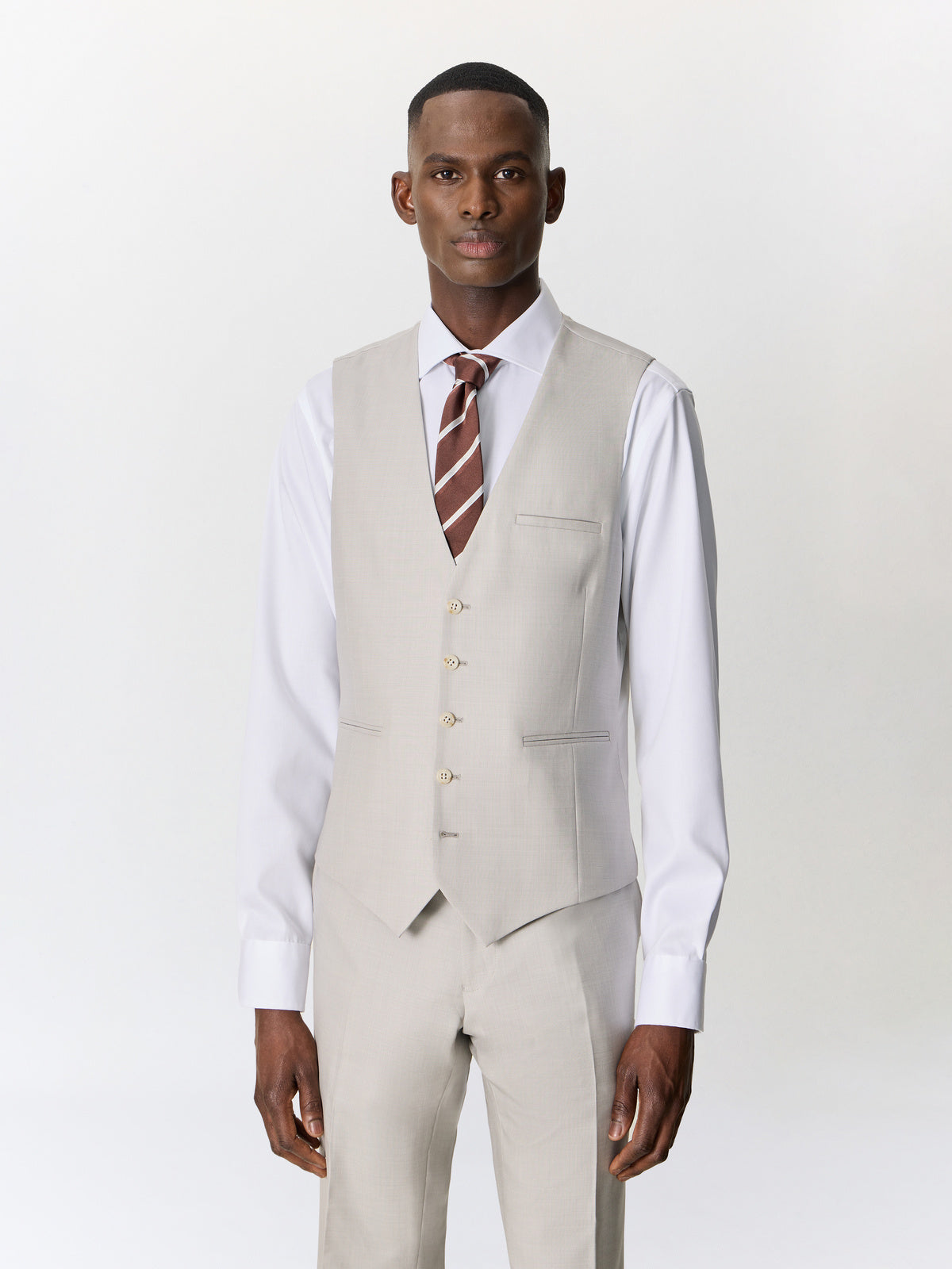 Gilet De Costume En Laine Greige