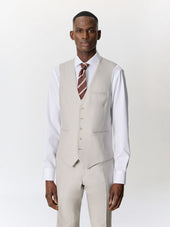 Gilet de costume en laine greige