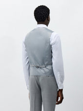 Gilet De Costume En Laine Et Soie Gris Clair