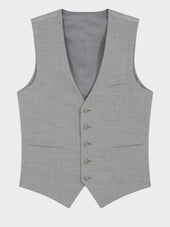 Gilet De Costume En Laine Et Soie Gris Clair