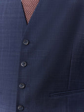 Gilet De Costume En Laine Bleu Marine Prince De Galles