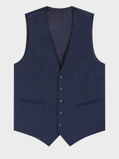 Gilet De Costume En Laine Bleu Marine Prince De Galles