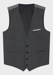 Gilet De Costume En Laine Grise Prince De Galles