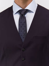 Gilet De Costume En Laine Aubergine