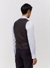 Gilet De Costume En Laine Aubergine