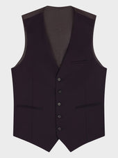 Gilet De Costume En Laine Aubergine