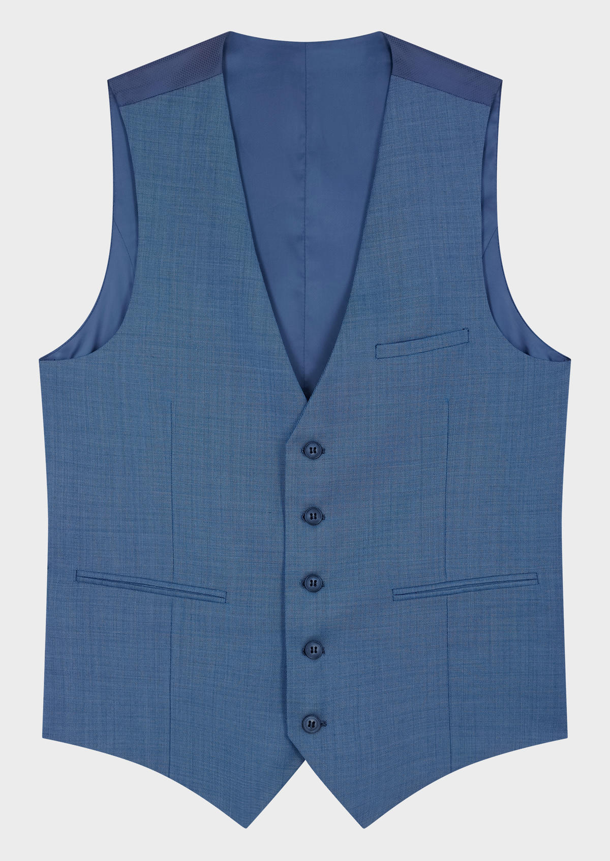 Gilet De Costume En Laine Unie Bleu C Rul En