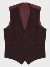 Gilet De Costume En Laine M Lang E Bordeaux