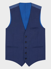 Gilet De Costume En Laine Bleu Cobalt