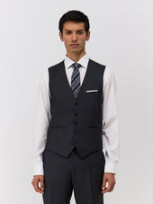 Gilet de costume en laine Marzotto unie anthracite