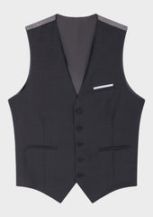 Gilet De Costume En Laine Marzotto Unie Anthracite