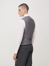Gilet De Costume Voyage En Laine Marzotto Unie Grise