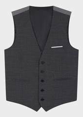 Gilet De Costume Voyage En Laine Marzotto Unie Grise