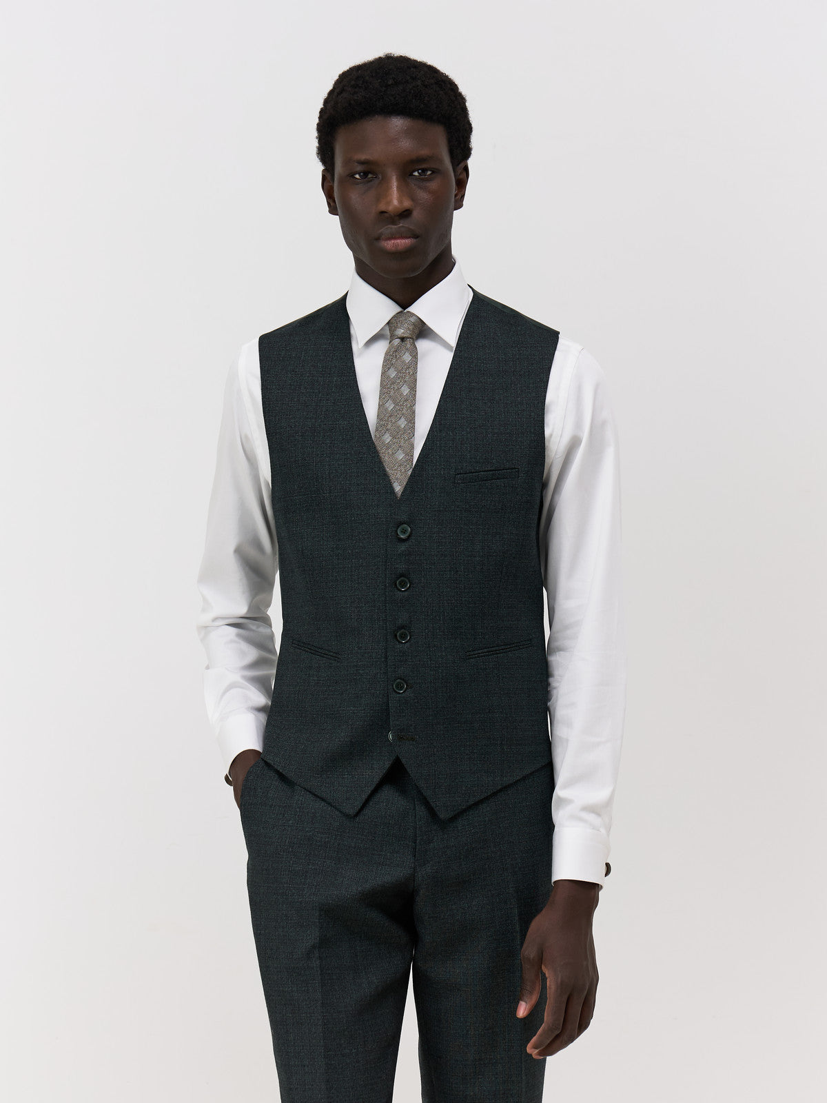 Gilet De Costume En Laine M Lang E Kaki